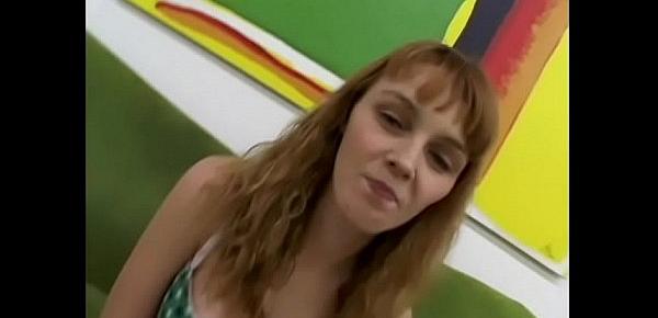  Sexy young redhead whore Marie McCray shows your asshole and pussy then sucks fat dick